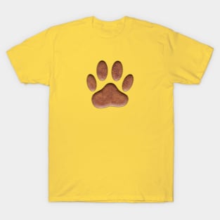 Leather Dog Paw Print T-Shirt